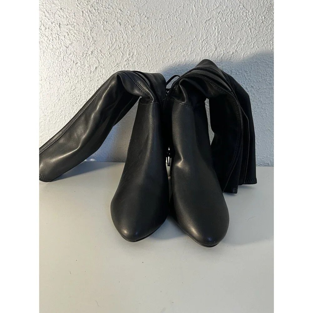 Charter Club Women's Black Knee-High Almond Toe Boots - Size 6.5